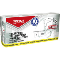 Papier toaletowy celulozowy OFFICE PRODUCTS Premium, 3-warstwowy, 150 listków, 15m, 8szt., bia³y