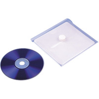 Samoprzylepne przezroczyste kieszonki z zamkniêciem na p³yty CD z rzepem - O.POCKET Sticky CD1 - 126 x 123 mm - 5 sztuk