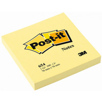 Karteczki samoprzylepne POST-IT® (654), 76x76mm, 1x100 kart., ¿ó³te