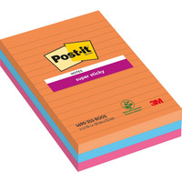 Karteczki samoprzylepne Post-it® Super Sticky XXL, BOOST, w liniê, 101x152mm, 3x90 kart